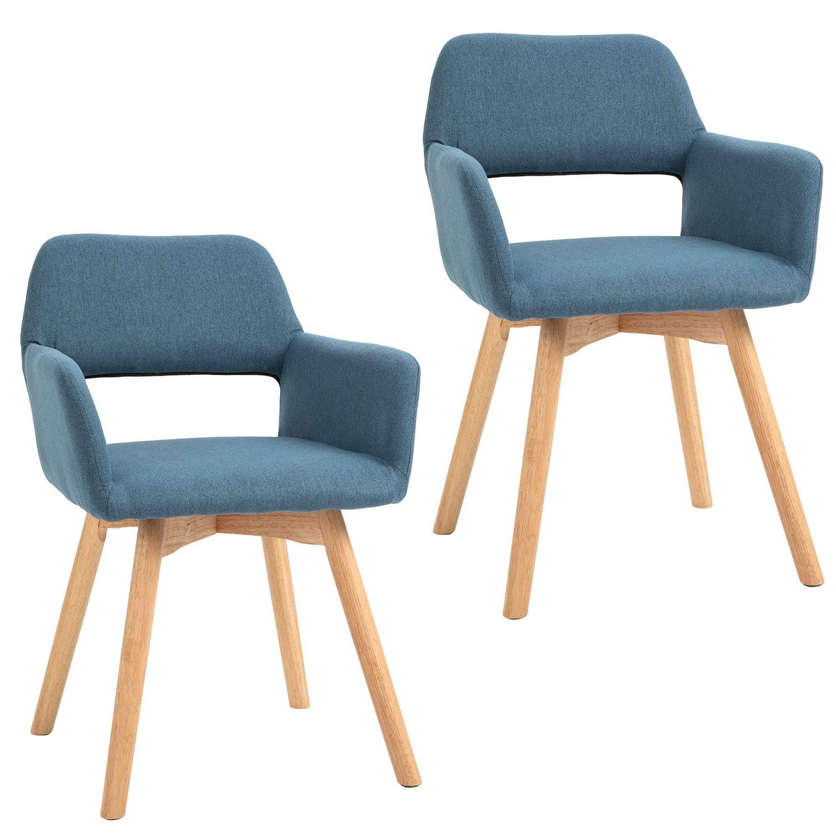 Set of 2 Blue Fabric Accent Arm Chairs Y89080