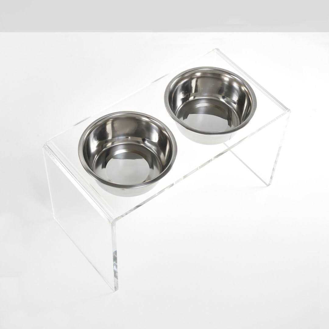 Clear Double Bowl Pet Feeder R6197