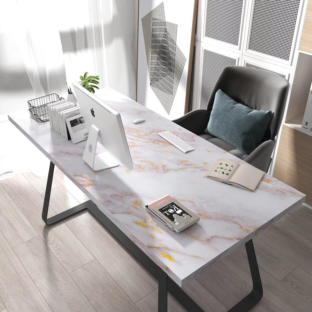 Gold White Marble Peel and Stick Contact Paper S86569