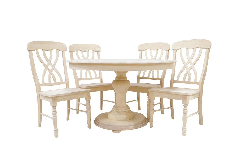 48" Wide 30" Tall Round Dining Table Set with 4 Chairs L31244