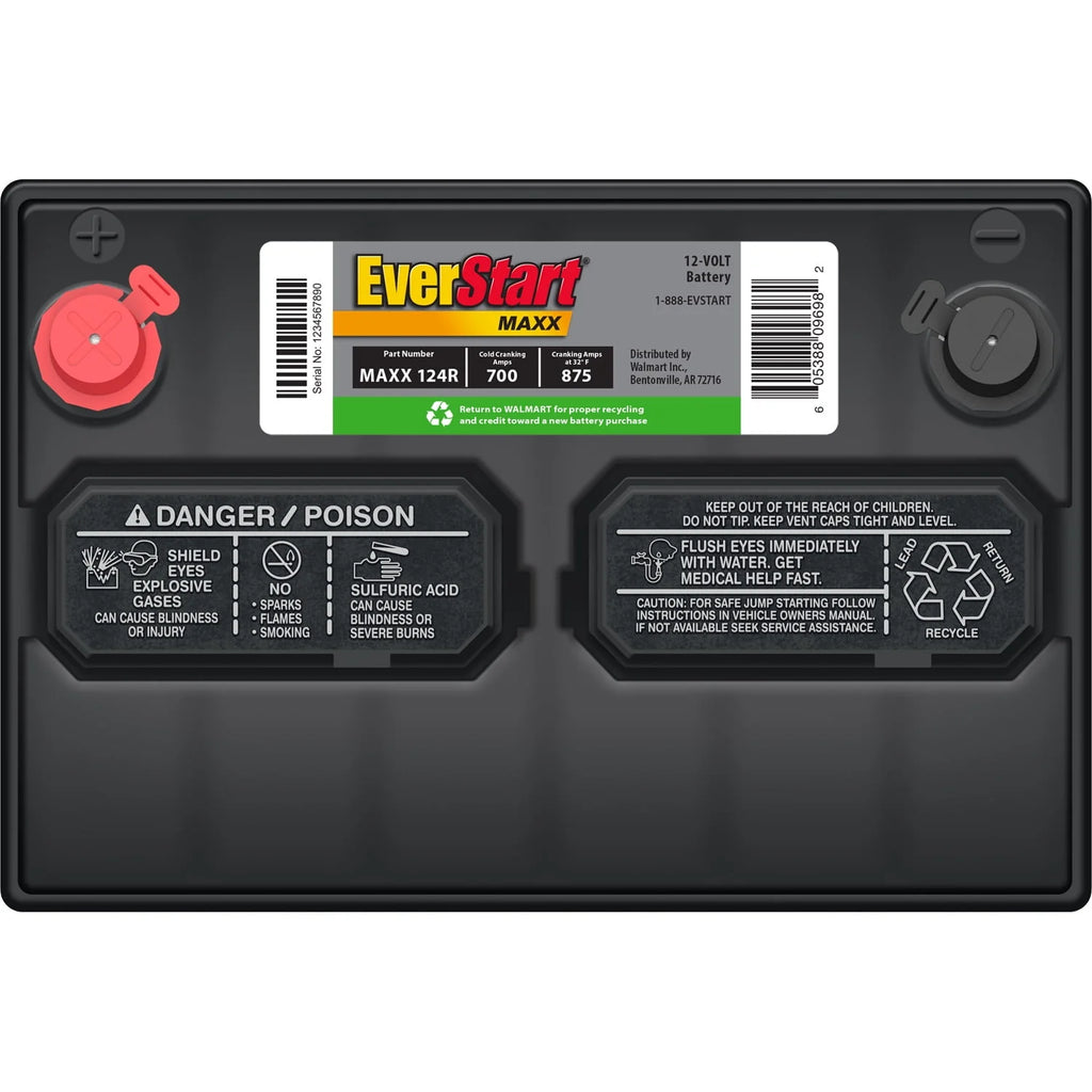Lead Acid Automotive Battery, Group Size 124R 12 Volt, 700 CCA Y11407