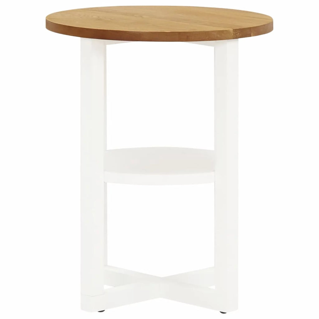 Oak Wood Side Table with Storage Shelf P837