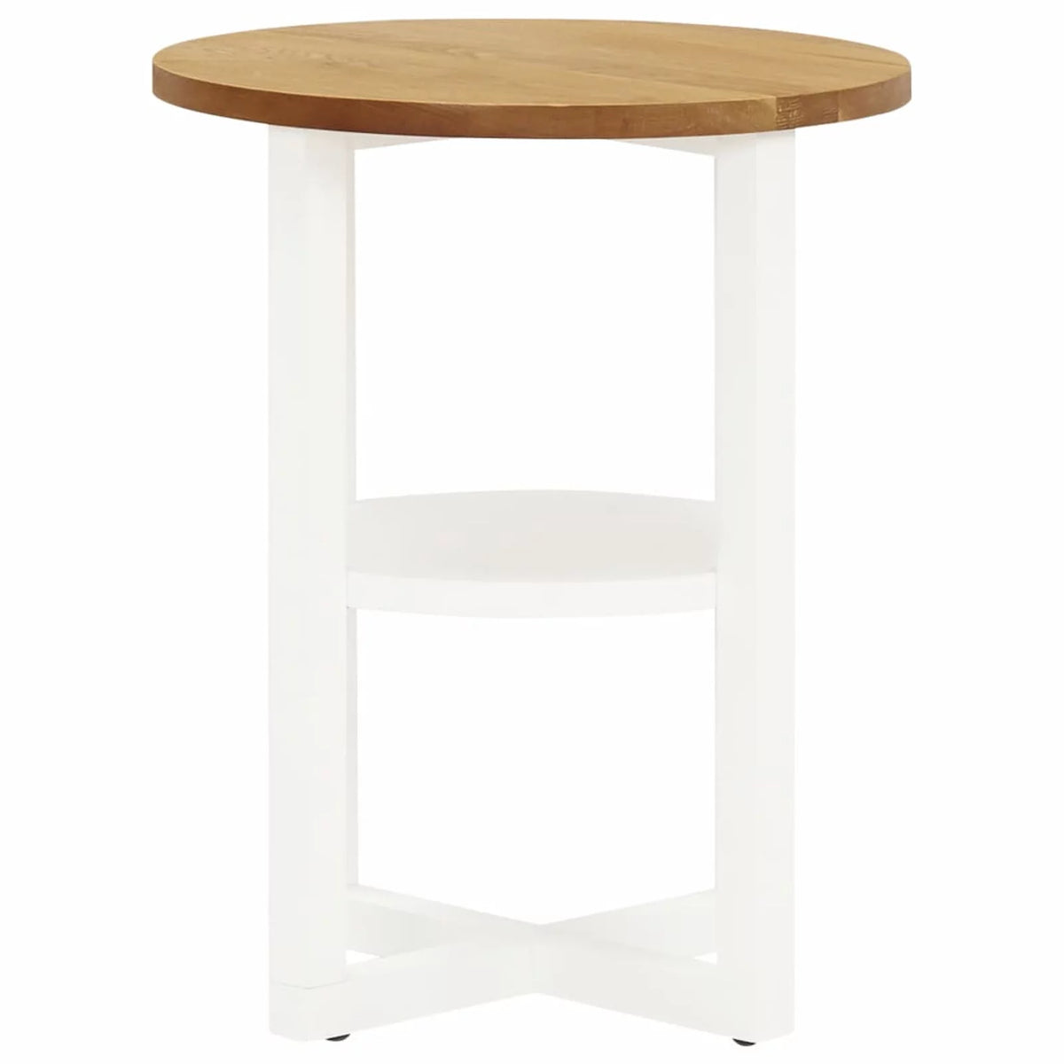 Oak Wood Side Table with Storage Shelf P837