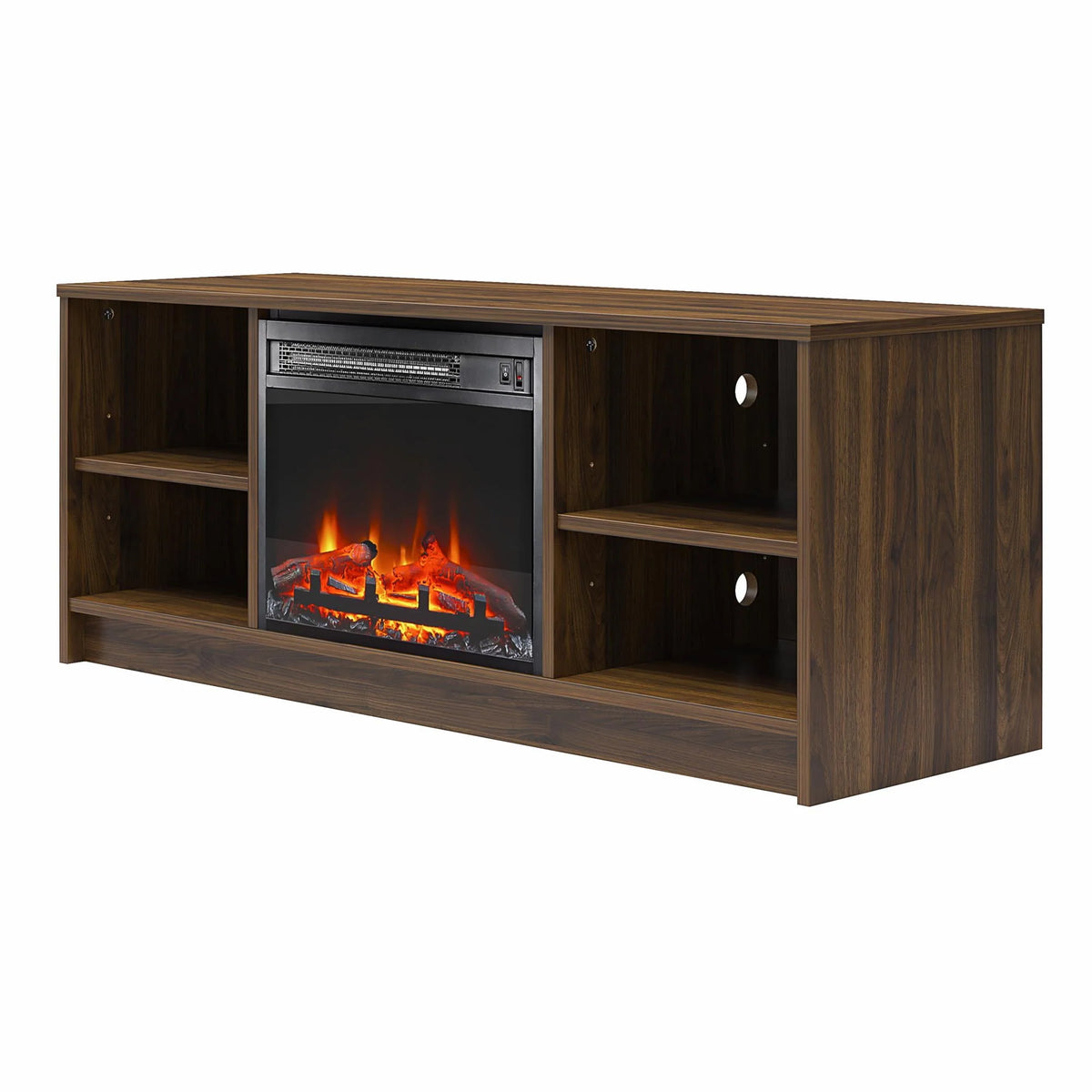 Black Oak Fireplace TV Stand Q53324