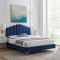 King Velvet Platform Bed U721