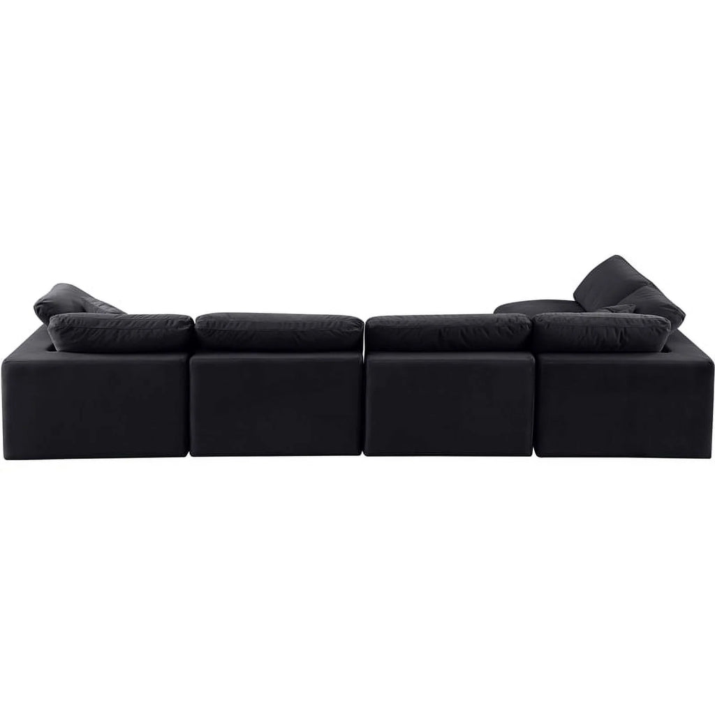Black Velvet Modular Sectional W9519
