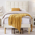 Queen Velvet Platform Bed Frame with Headboard H86485