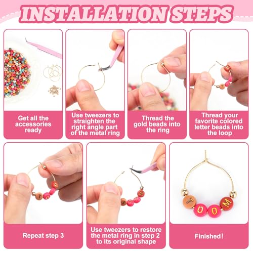50 Set Wine Glass Charms with Beads and Hoops G969104