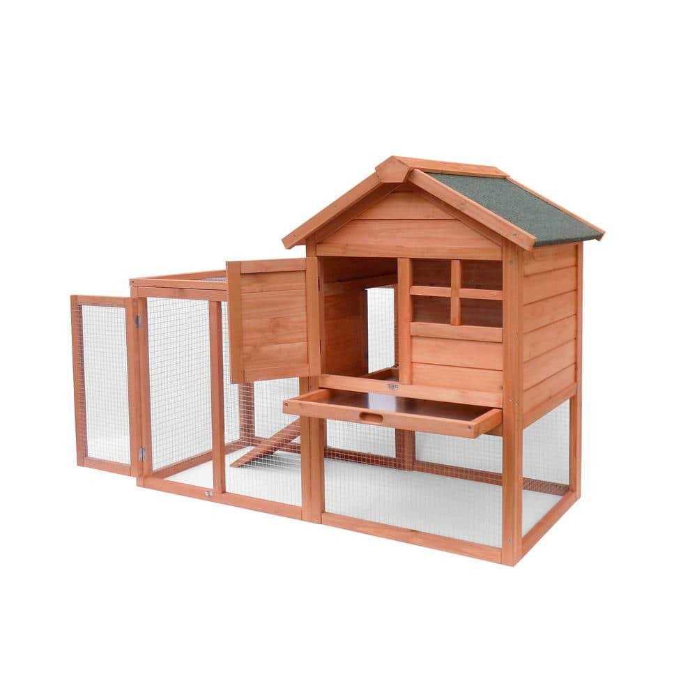 Wooden Chicken Coop with Run J471699