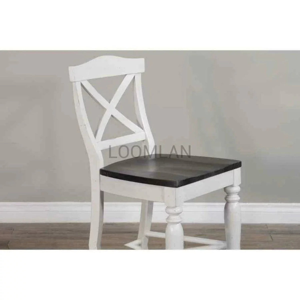 24" Wood Crossback Barstool V370254
