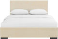 Beige Upholstered Platform Bed Frame Full H180569
