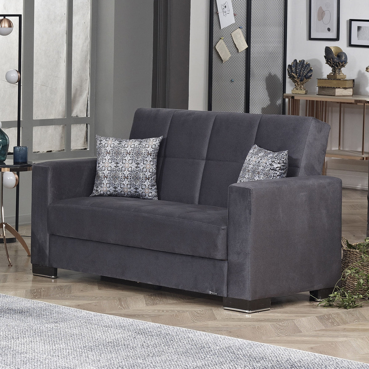 Microfiber Gray Loveseat G3884