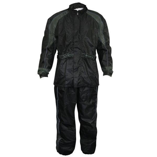 Men's Black Two-Piece Armored Rain Suit F5834