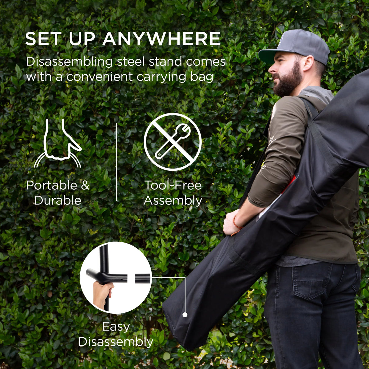 Cotton Double Hammock with Stand and Carrying Bag H351