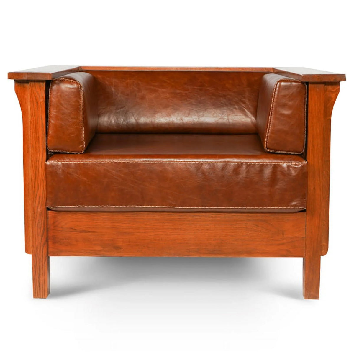 Leather Slat Side Arm Chair X433