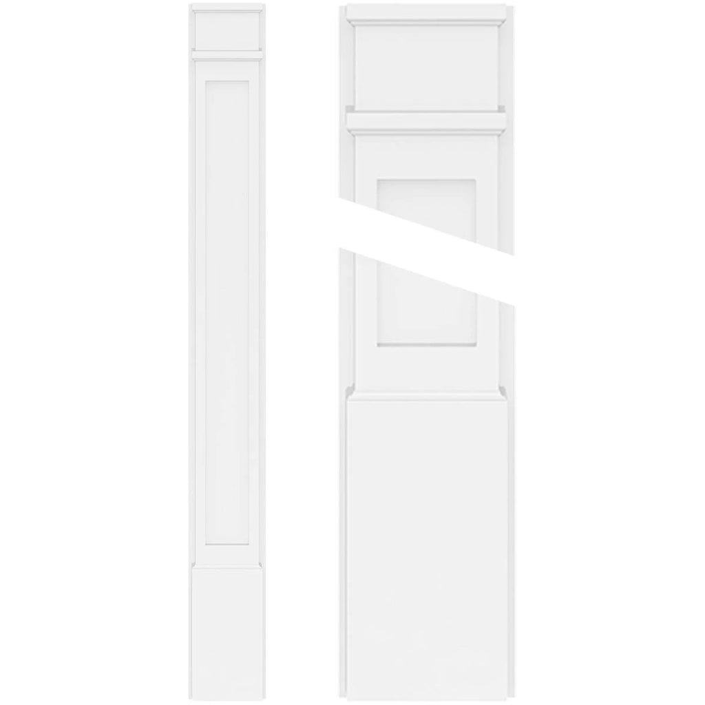 Flat Panel PVC Pilaster with Decorative Capital & Base (Pair) X85518