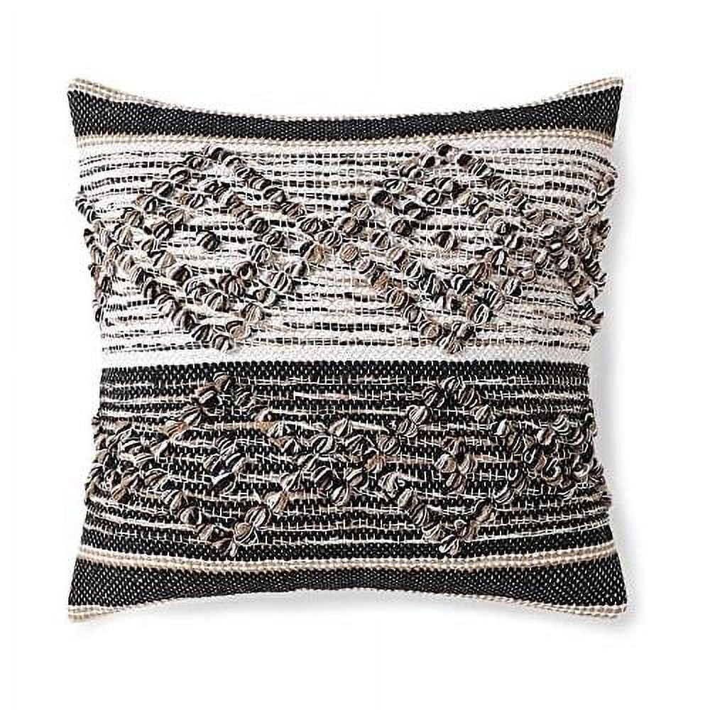 Handmade Boho Throw Pillow Covers Set Of 2 18"X18" Black K77908