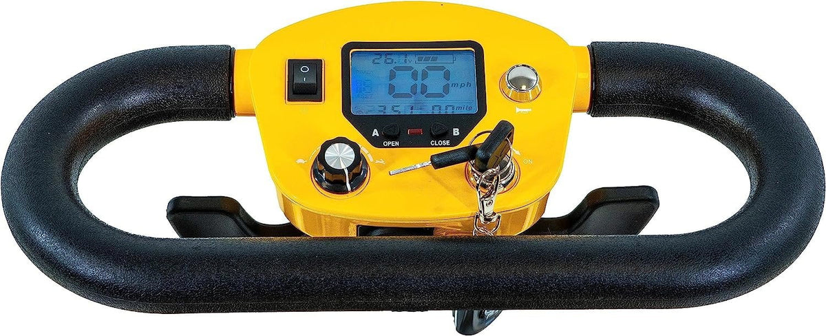 Yellow Automatic Folding Travel Scooter with Lightweight Lithium Battery W48455