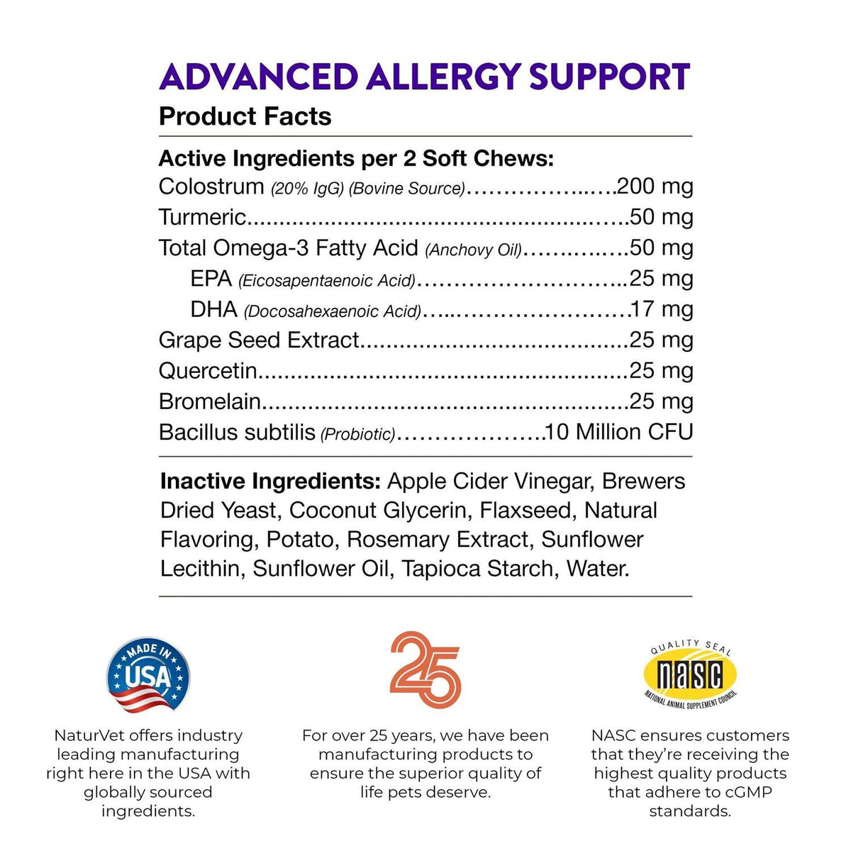Advanced Allergy Support Soft Chews W3625