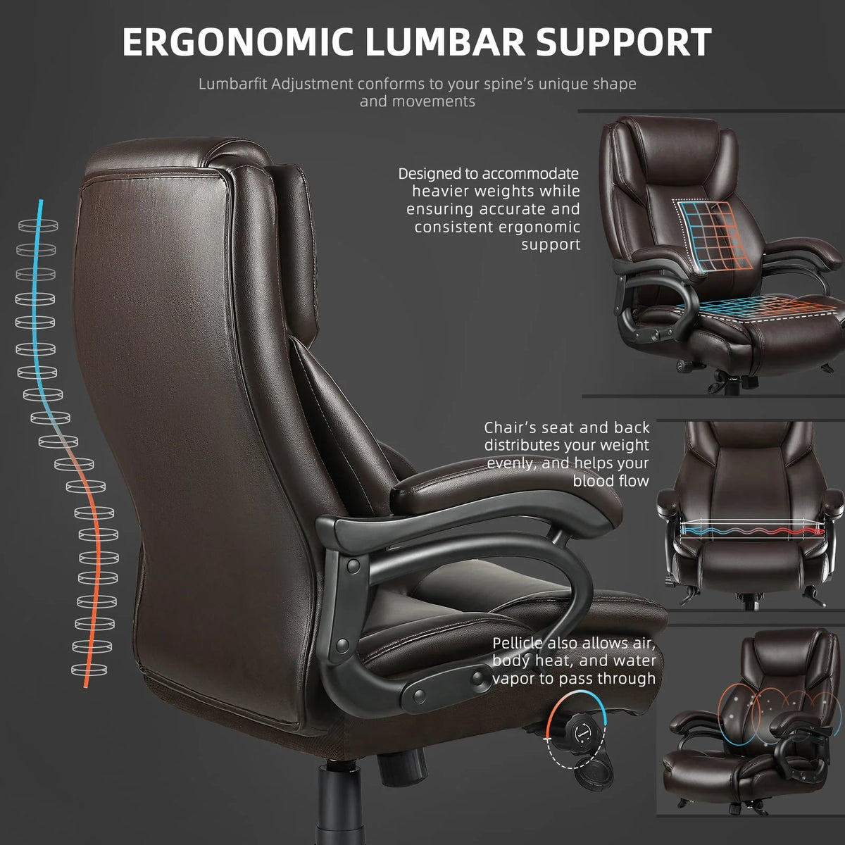 Heavy Duty Big and Tall Office Chair 500lbs D542