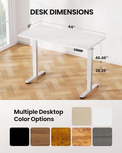 Height Adjustable Electric Standing Desk 48 x 24 Inches Black O185526