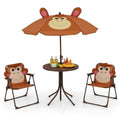 Kids Picnic Table with 2 Folding Chairs and Adjustable Umbrella M2758