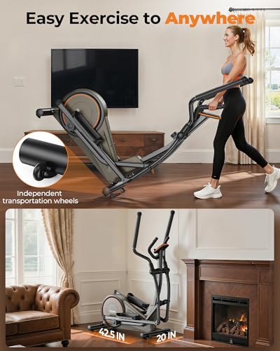 Elliptical Exercise Machine 20IN Stride 16 Resistance Levels C65350