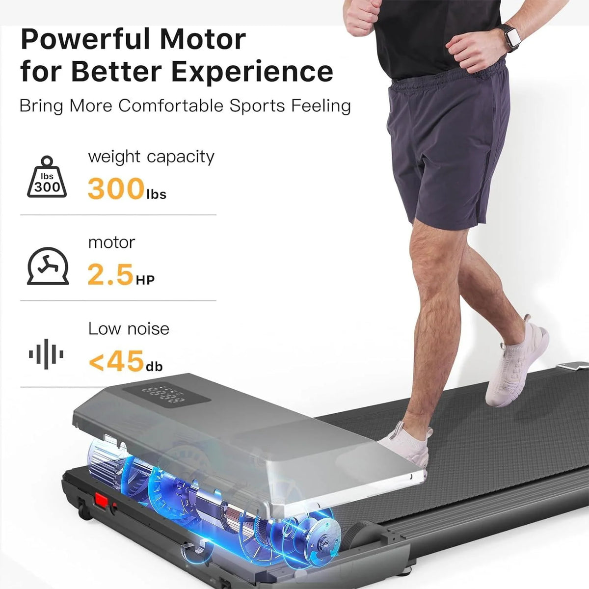 2 in 1 Walking Pad Treadmill with LED Display F23470
