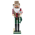 Red and Green Wooden Fisherman Nutcracker 15" Y79398