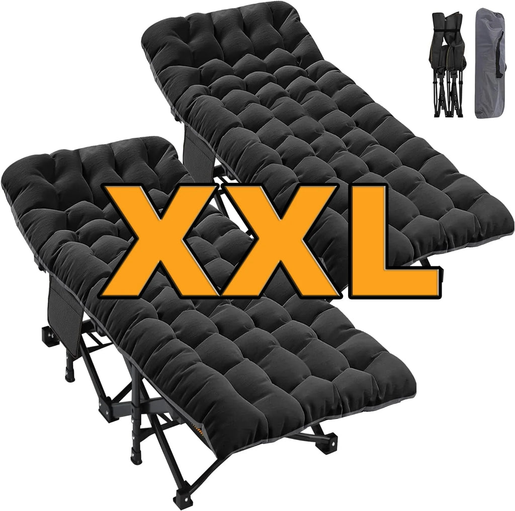 Oversized XXL Folding Camping Cot with Mattress & Carry Bag P7505