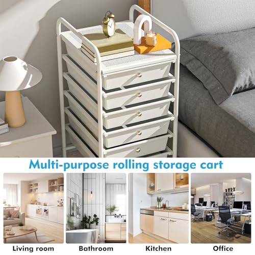 6 Drawer Plastic Rolling Storage Cart K753