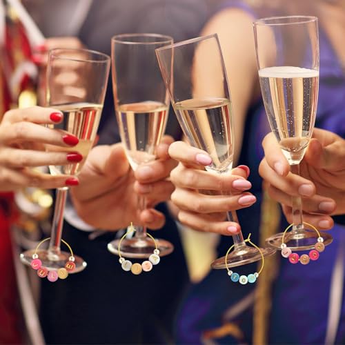 50 Set Wine Glass Charms with Beads and Hoops G969104