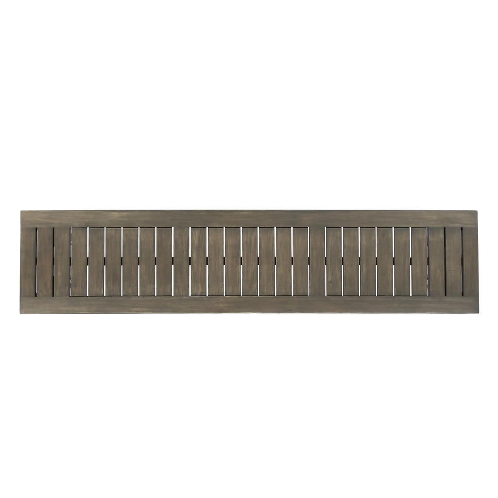 Grey Acacia Wood and Metal Bench P5815