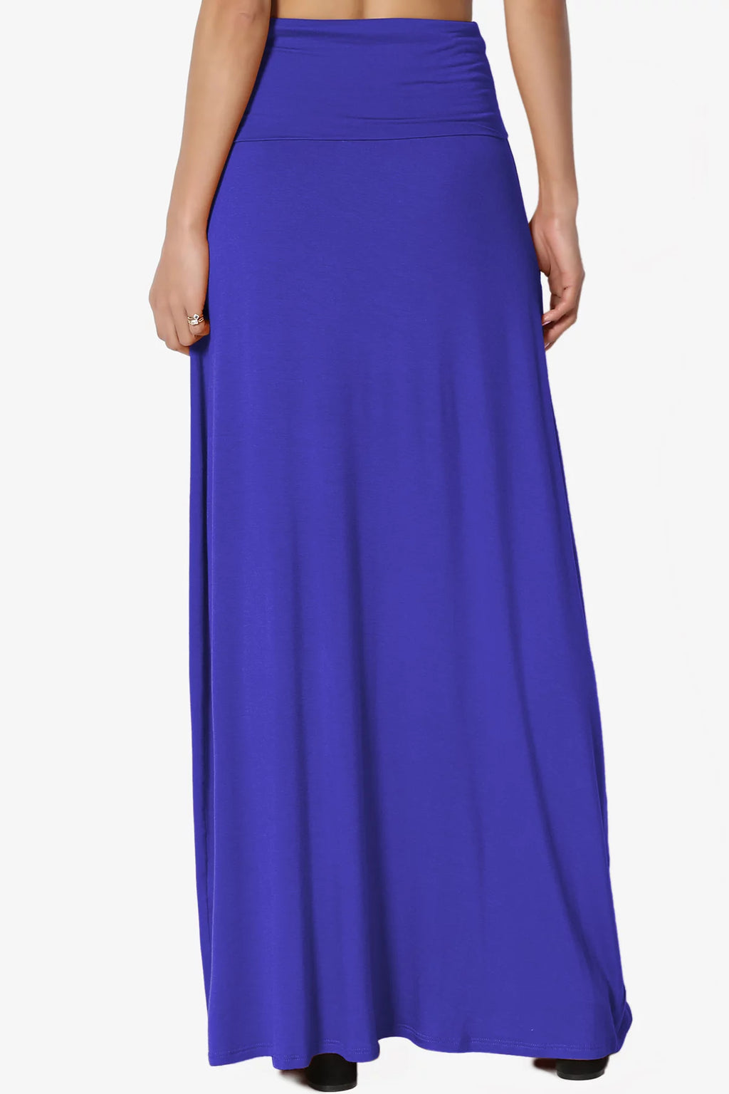 Plus Casual Draped Jersey Long Maxi Skirt P15990