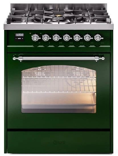 30 Dual Fuel Natural Gas Range Emerald Green Chrome Trim A5803