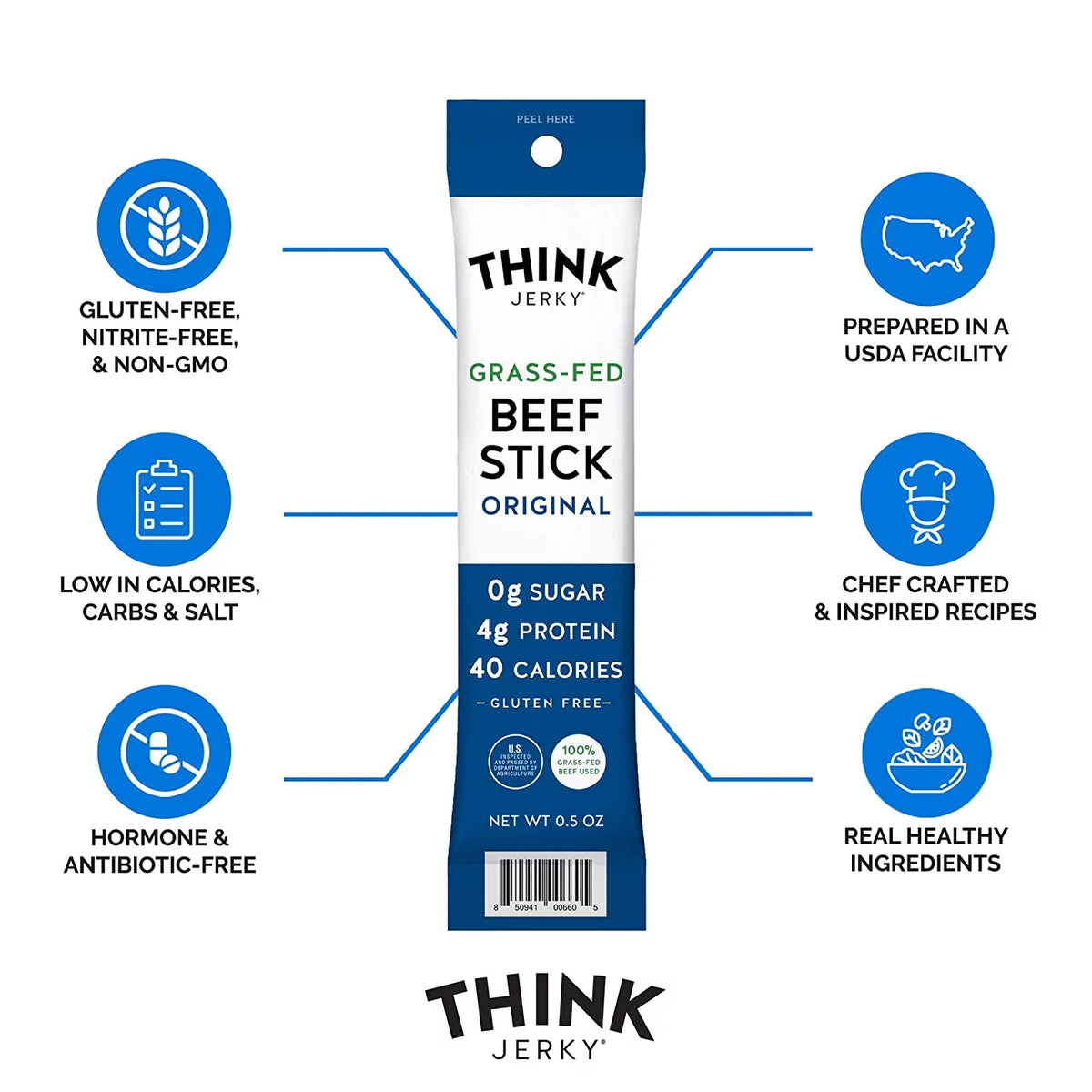 Original Grass-Fed Beef Sticks 0.5 Ounce Pack of 20 H233900