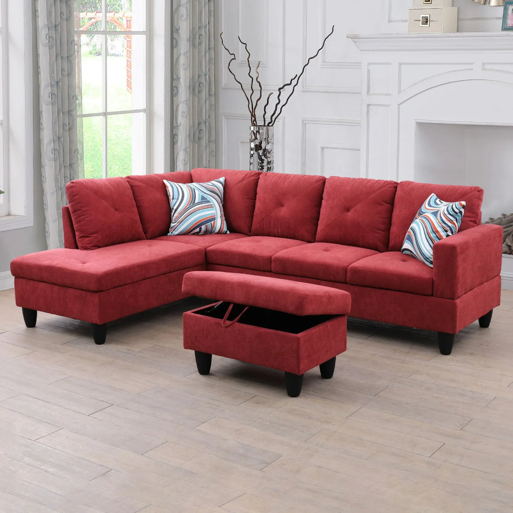 Linen L-Shape Sectional Sofa H930