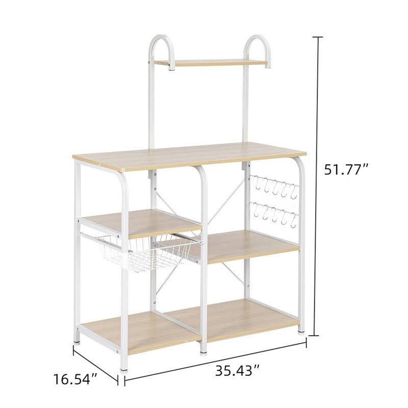 Light Beige Stainless Steel Kitchen Rack with 10 Hooks R8674