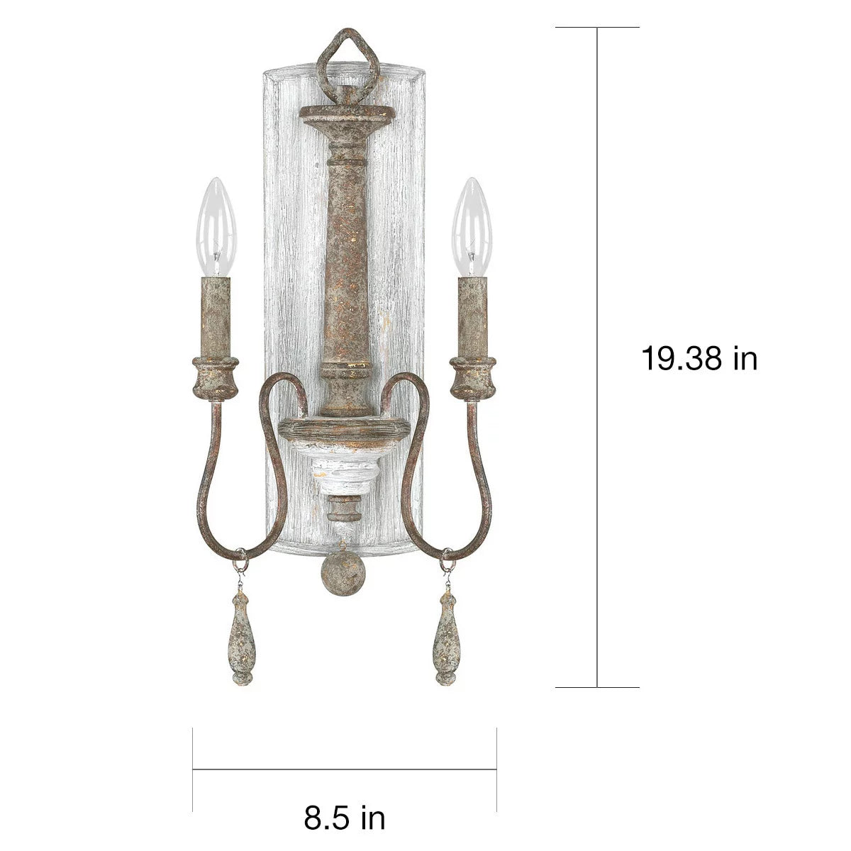 2 Light Wall Sconce 19.5 Inches Tall E1624