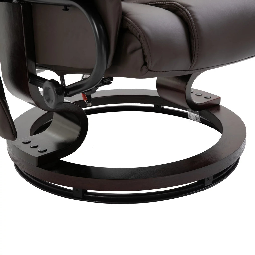Brown Faux Leather Massage Recliner Chair with Footrest B414