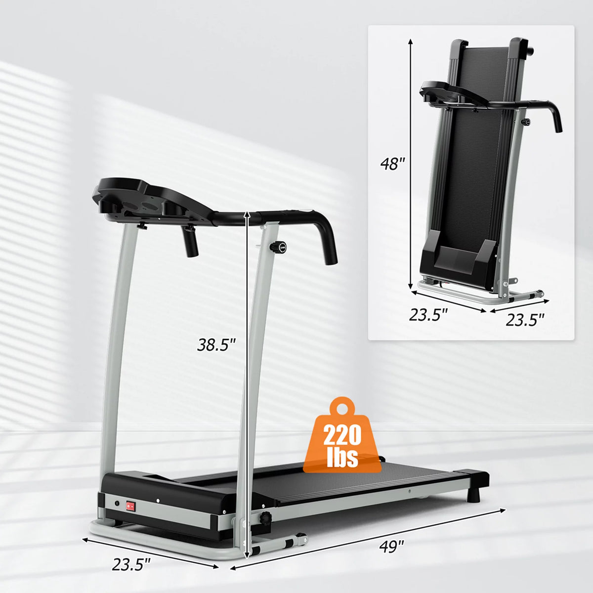2 HP Folding Treadmill Black G49087