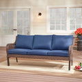 Blue Wicker Outdoor Sofa Q782