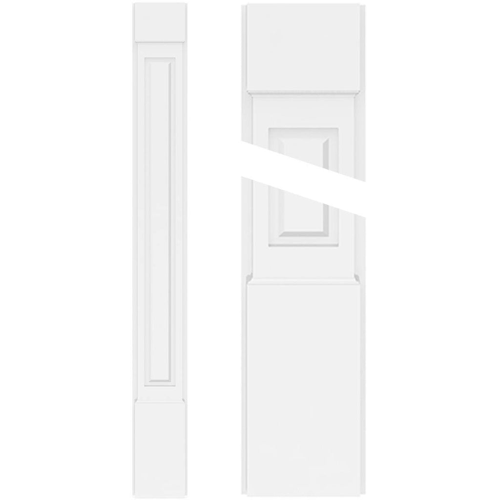 Raised Panel PVC Pilaster with Capital & Base (Pair) L87062