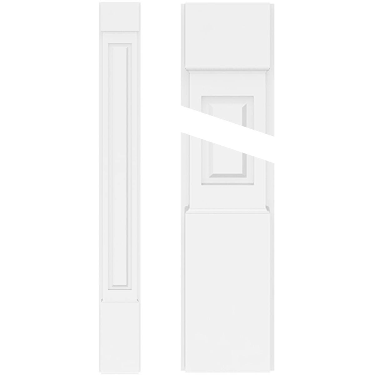 Raised Panel PVC Pilaster with Capital & Base (Pair) L87062
