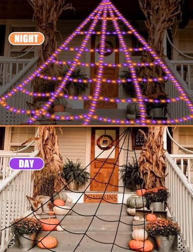 Halloween Decorations Lights with 4ft Spider, 8 Modes, Waterproof R16620