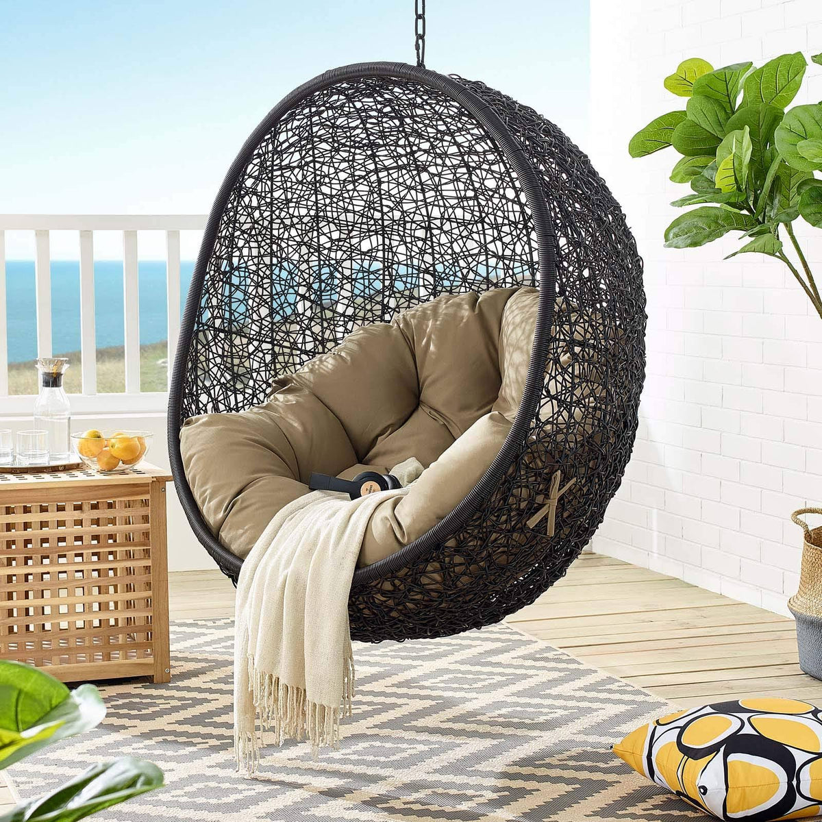 Black Outdoor Patio Lounge Chair K35378