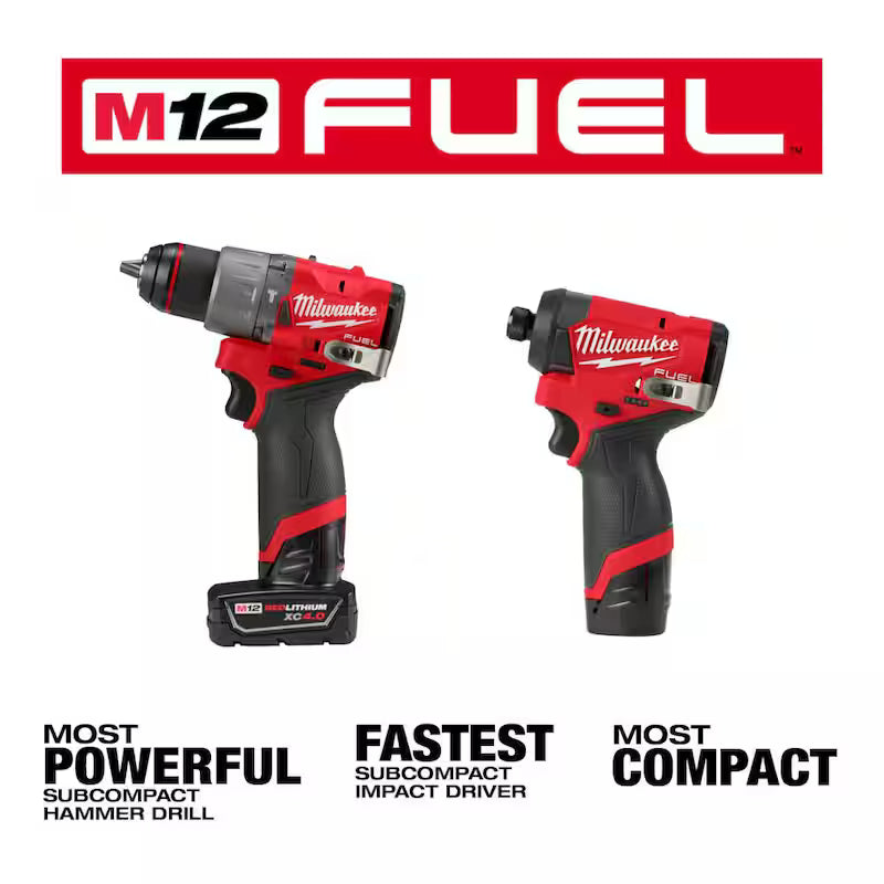 12-Volt Lithium-Ion Brushless Cordless Hammer Drill and Impact Driver Combo Kit with Compact Vacuum B232