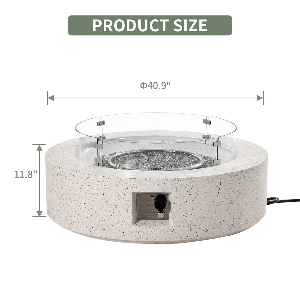 40.5-inch Round Propane Fire Pit Coffee Table S231