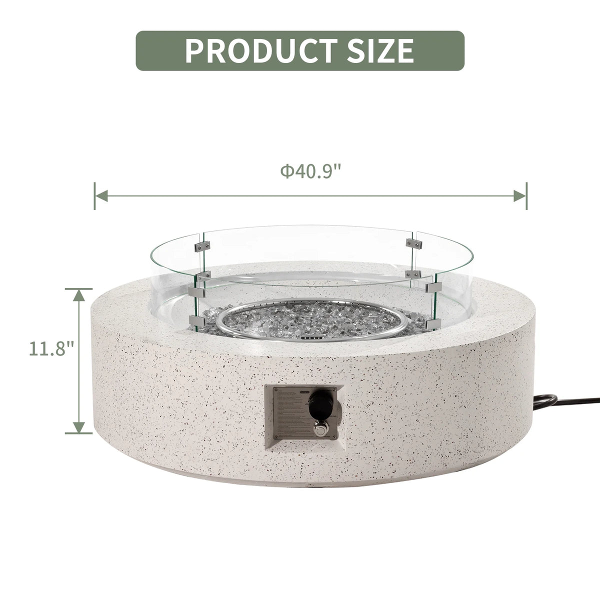 40.5-inch Round Propane Fire Pit Coffee Table S231