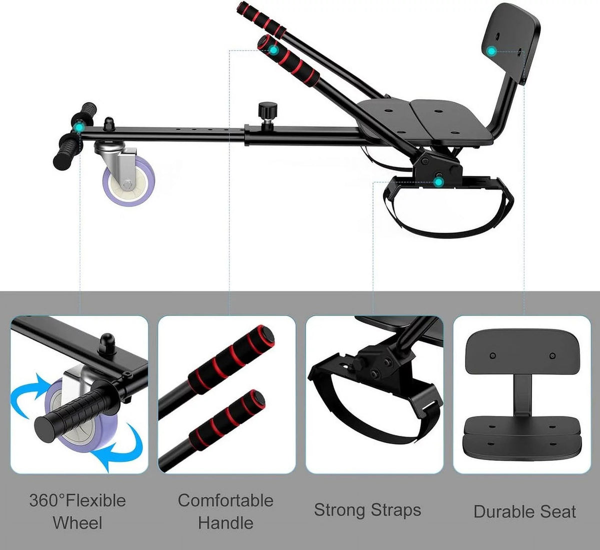 6.5 inch Self Balancing Hoverboard with Seat Attachment B871